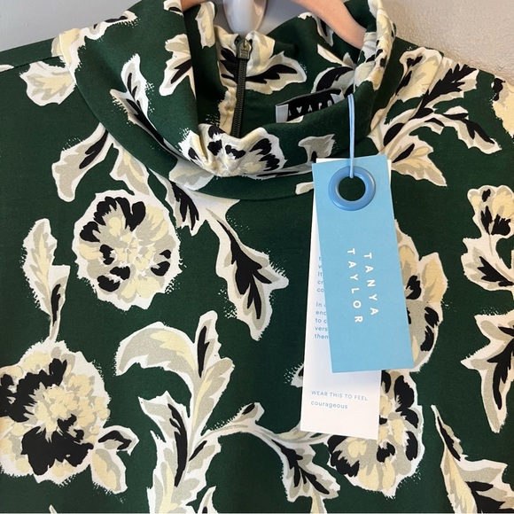 Tanya Taylor Dress Green Cream & Black Floral Thea Dress in Martini Multi 3X NWT - Picture 14 of 16